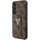 Калъф за телефон Guess Grip Stand 4G Triangle Strass, еко кожа, кафяв, За Samsung Galaxy S24
