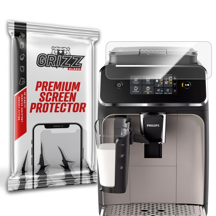 Folie protectie ecran pentru Philips LatteGo 2200, Grizz Glass, Sticla hibrid, Transparent