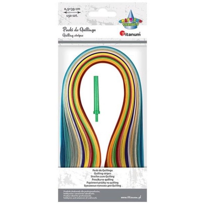 Set 150 benzi si ac pentru quilling, Titanum, Multicolor