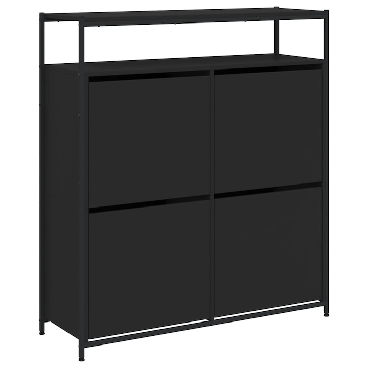 Шкаф за обувки Zakito Europe, 4 чекмеджета, черен, 100x34x112см