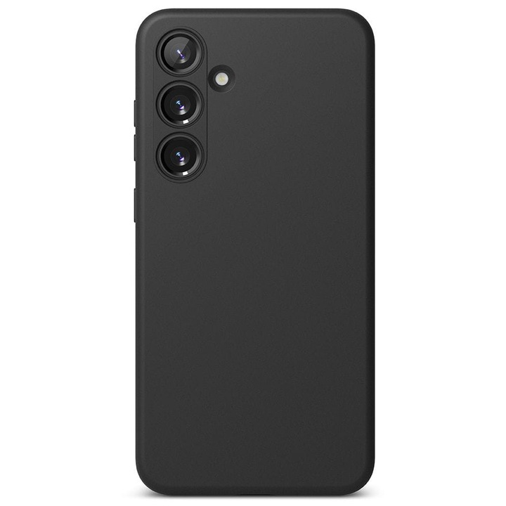 Husa de protectie compatibila cu Samsung Galaxy S24, Matte Silicone MagConnect, Compatibila cu incarcare tip MagSafe, Interior de microfibra, Protectie camere, Constructie rigida in straturi, Design minimalist, Confortabila, Negru