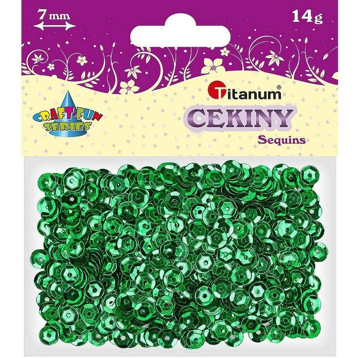 Paiete verde metalizat de 7 mm