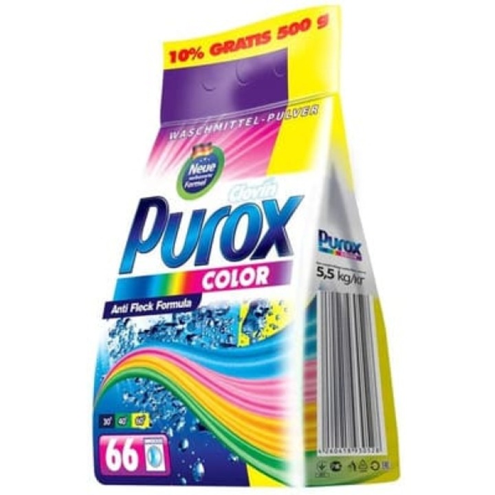 Mosópor színes szövetekhez, Purox, 5,5 kg, 66 mosás