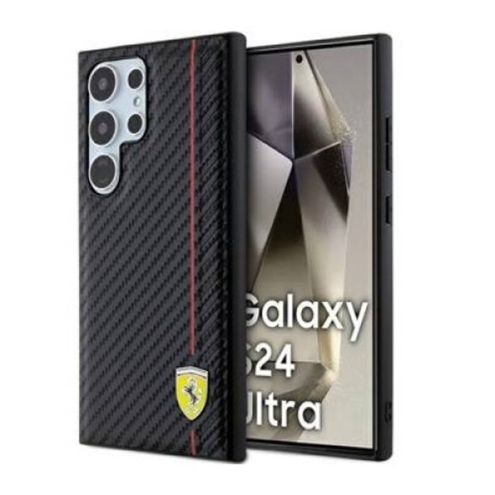Кейс за Samsung Galaxy S24 Ultra, Ferrari, TPU, черен
