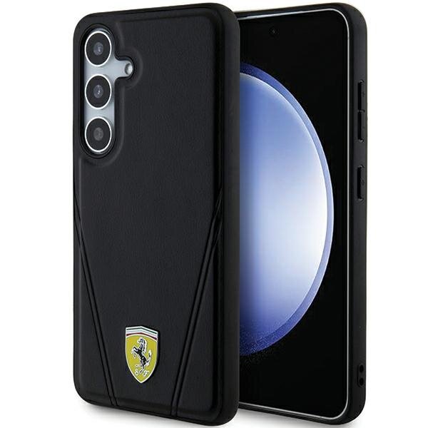 Husa telefon, Ferrari, TPU, Cu model, MagSafe, Compatibil cu Samsung Galaxy S24, Negru