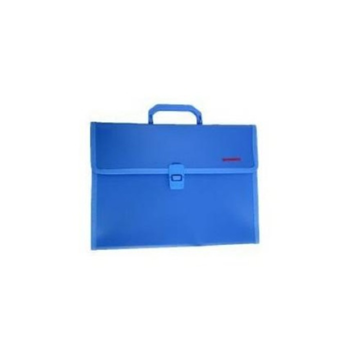 Servieta cu maner, Penmate, Polipropilena, A4, 330 x 240 x 35 mm, Albastru