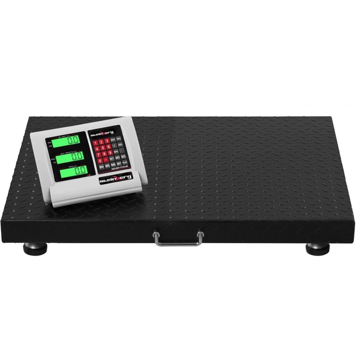 Cantar electronic Steinberg Systems, Wi-Fi, Afisaj LCD, 1 tona, Precizie 0.2 kg, Argintiu/Negru