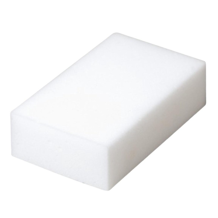 Szivacs kemény foltok tisztítására, Gede, Melamin, 10 x 6 x 2 cm, Fehér