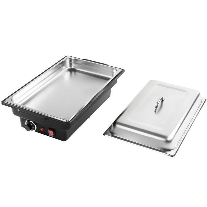 Електрически нагревател за кетъринг Royal Catering, GN 1/1, 900 W, 30 - 90°C, 13.3 L, Сребрист