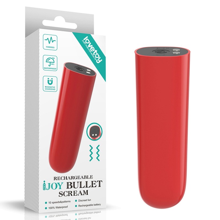 Акумулаторен вибратор, Bullet, 10 функции, 100% водоустойчив, 2.5 x 8.4 см