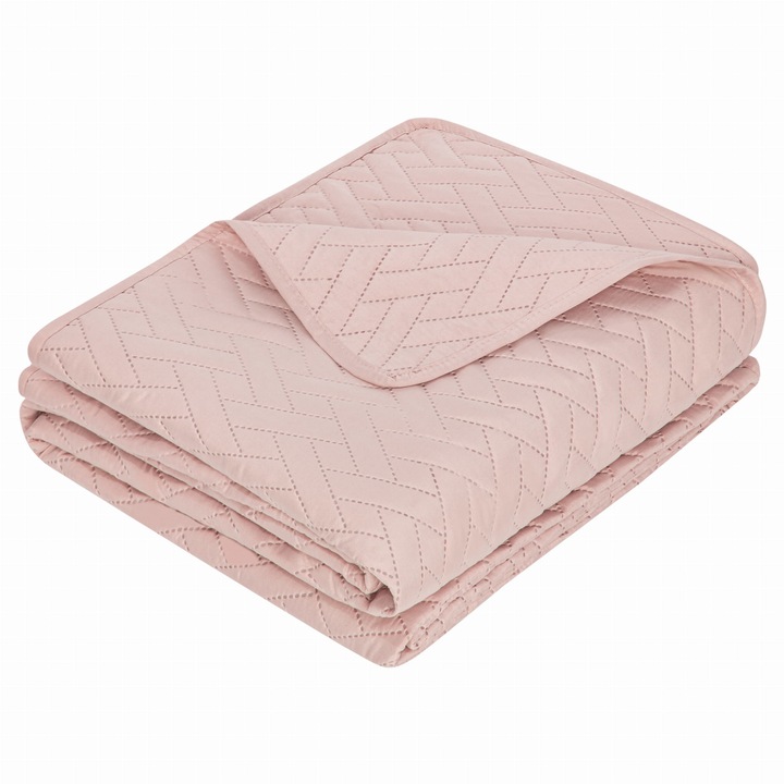 Cuvertura pat, Spod Igly i Nitki, Roz, 240 x 220 cm