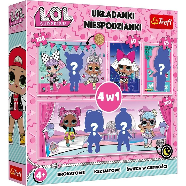 Rejtvény 4 az 1-ben, Trefl, Modell LOL Meglepetés!