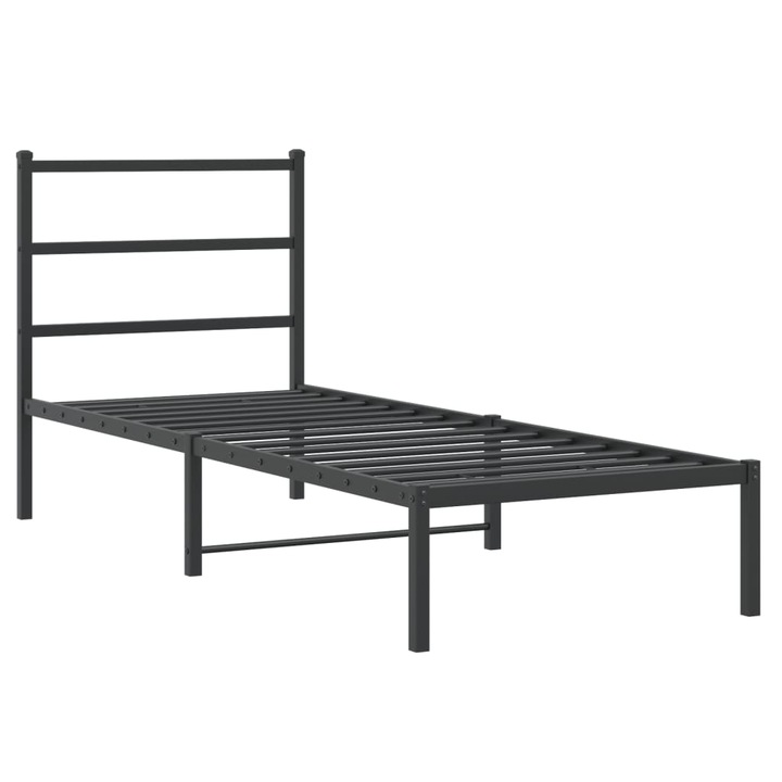 vidaXL fekete fém ágykeret fejtámlával 75 x 190 cm 11.95 kg 355355