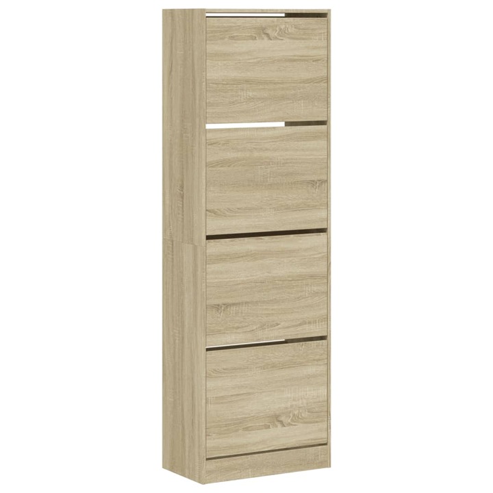 Шкаф за обувки, Zakito Europe, Дърво, 4 чекмеджета, дъб, 60x34x187,5см