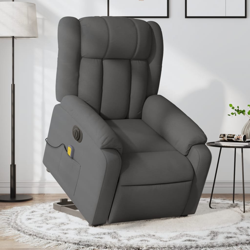 Fotoliu recliner Zakito Europe cu masaj, 6 puncte vibratii, gri
