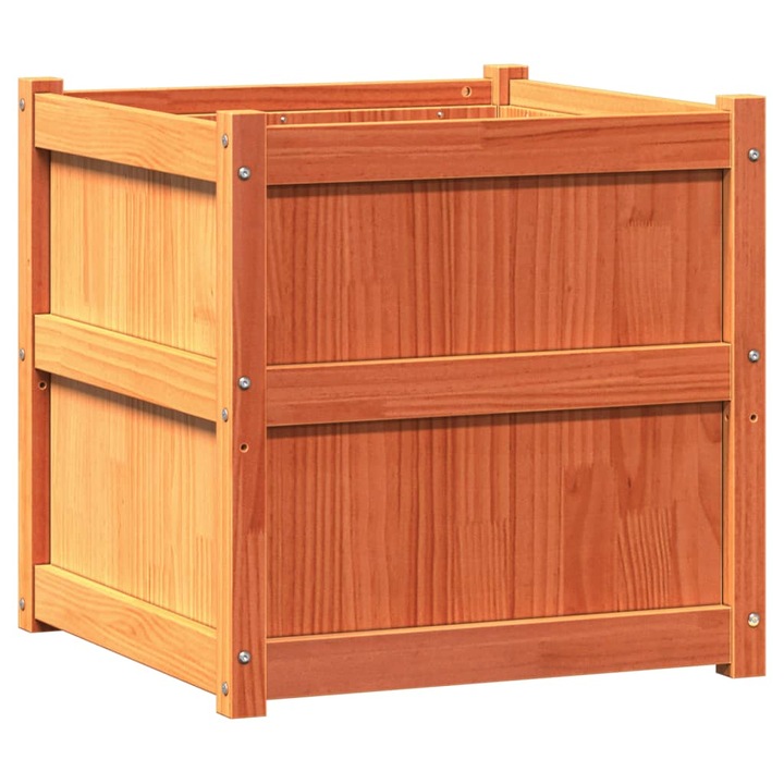 Set jardiniere de gradina vidaXL, 2 buc., maro ceruit, lemn masiv de pin 28.4 kg 837429