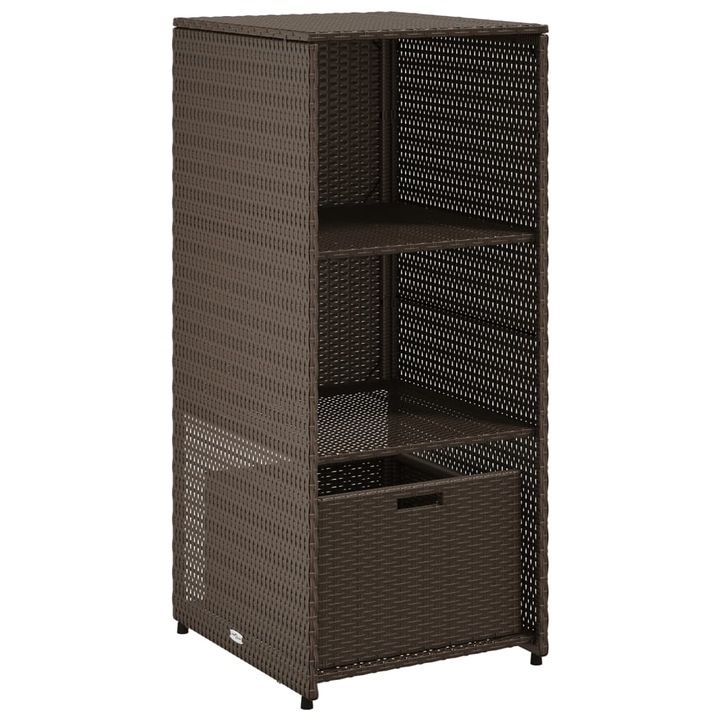 Градински шкаф за съхранение vidaXL, Кафяв, 50x55x115 см, Полиратан, 11.2 Kg
