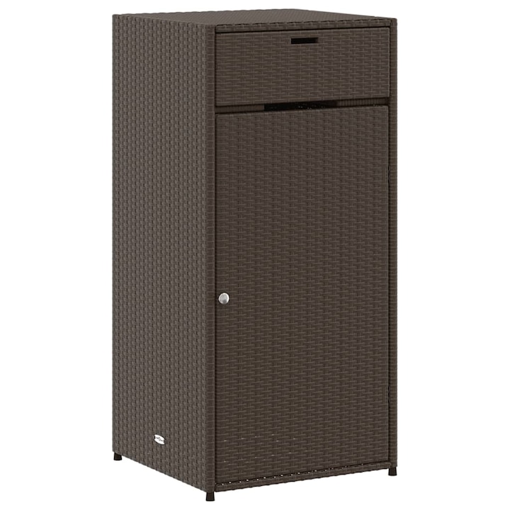Градински шкаф за съхранение vidaXL, Кафяв, 55x55x111 см, Полиратан, 11.2 Kg