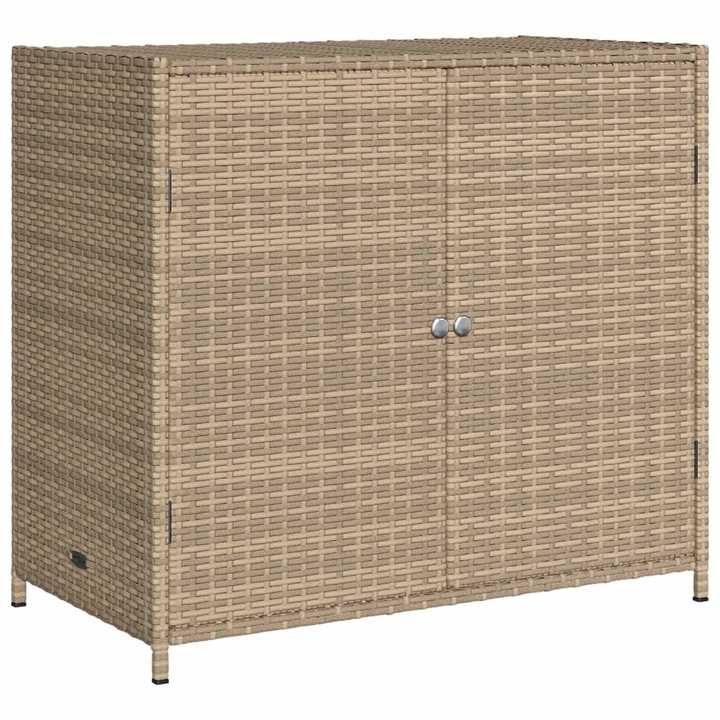 Градински шкаф за съхранение vidaXL, Бежов, 83x45x76 см, Полиратан, 8.8 Kg