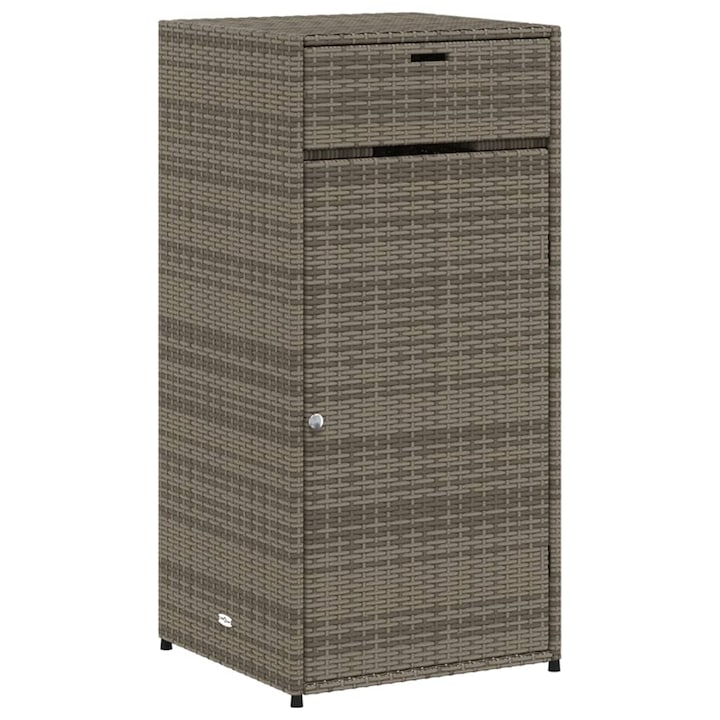 Градински шкаф за съхранение vidaXL, Сив, 55x55x111 см, Полиратан, 11.9 Kg