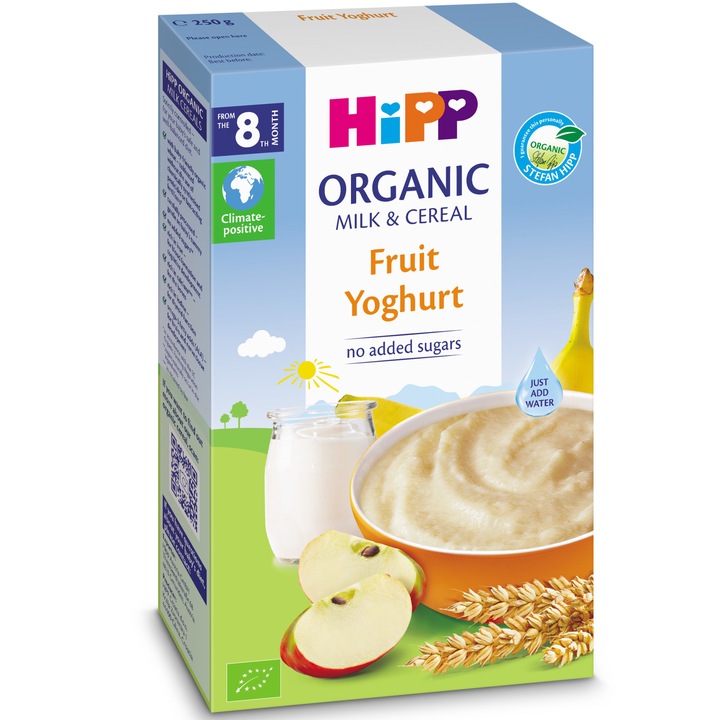 Cereale Hipp cu fructe si iaurt, 250g, de la 8 luni