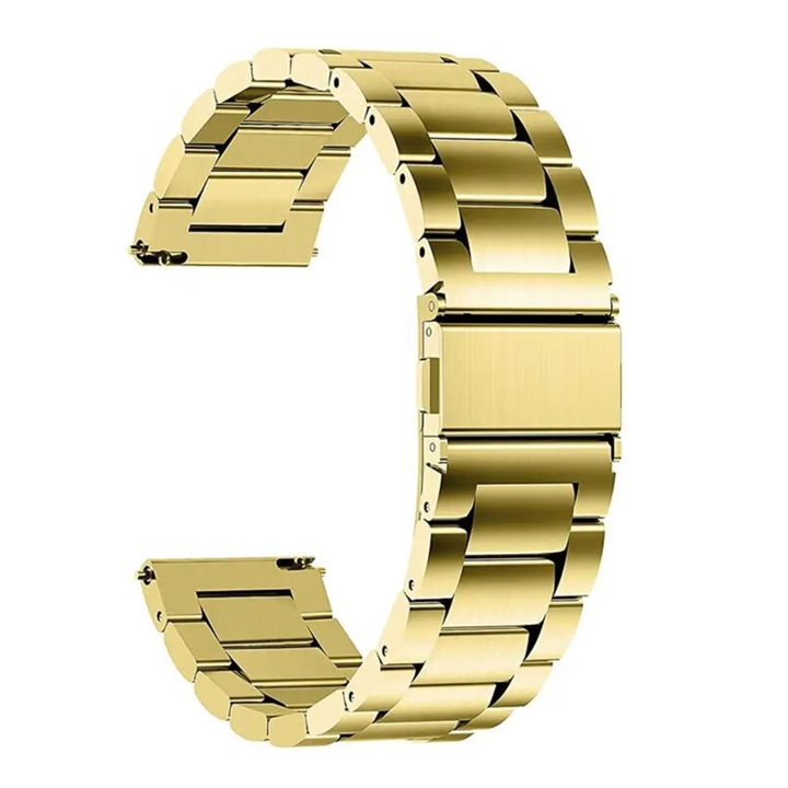 Метална каишка за часовник, съвместима със Samsung Galaxy Watch 4/5/Active 2, Huawei Watch GT 3 (42 мм)/GT 3 Pro (43 мм), за 20 мм дисплей, класическо затваряне, злато