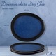 Set vesela, serviciu de masa cu 12 farfurii din ceramica albastra cu margini negre, set farfurii colorate, moderne, diforme, Callena Deep Glaze
