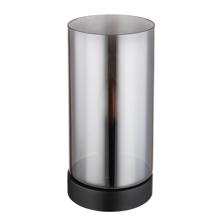 Veioza Globo Olly, negru, fumuriu, 1xE27, H.22 cm