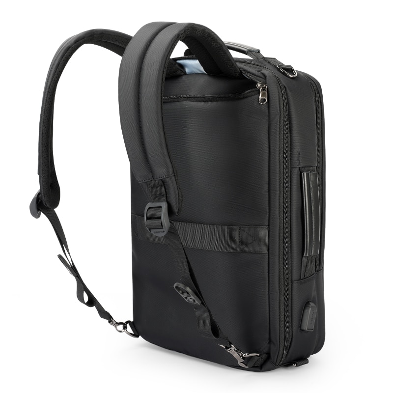 Rucsac laptop 15.6" smart business, convertibil, cu port de incarcare USB, Tigernu, 29x13x43 cm, Negru