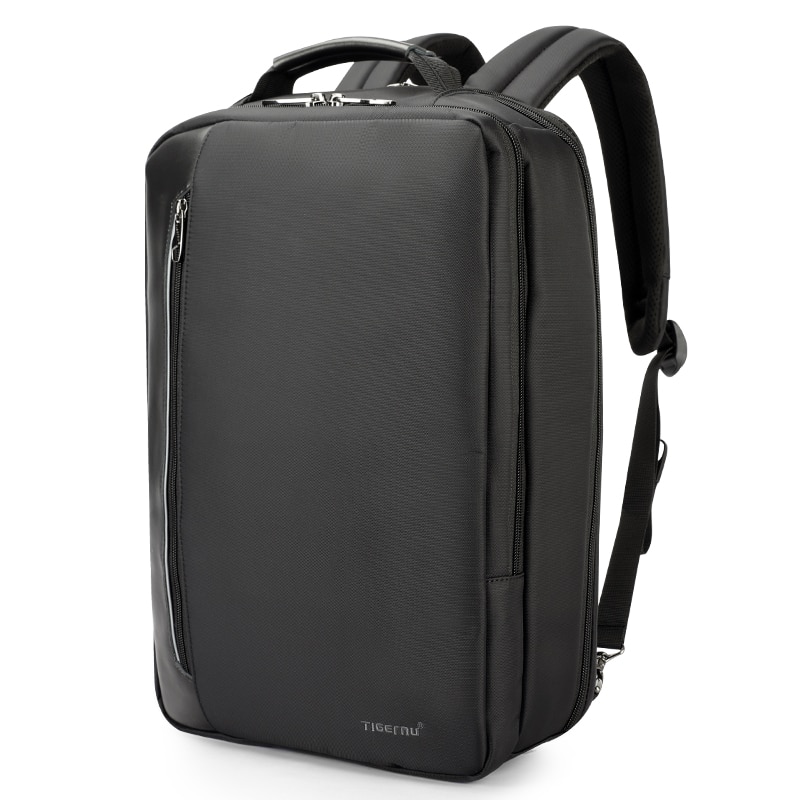Rucsac laptop 15.6" smart business, convertibil, cu port de incarcare USB, Tigernu, 29x13x43 cm, Negru