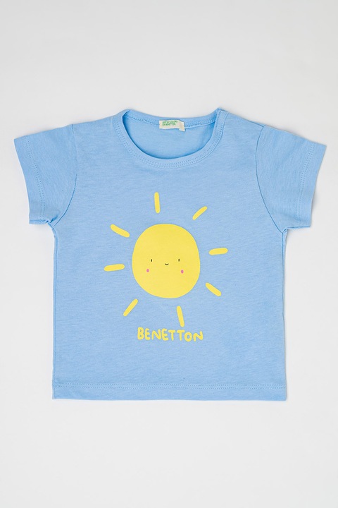 United Colors of Benetton, Mintás póló, Pasztellkék/Sárga