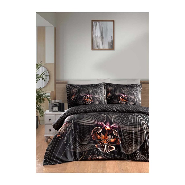 Спален комплект Кингтекс ALISSA, дигитален памучен сатен за спалня, 200х220