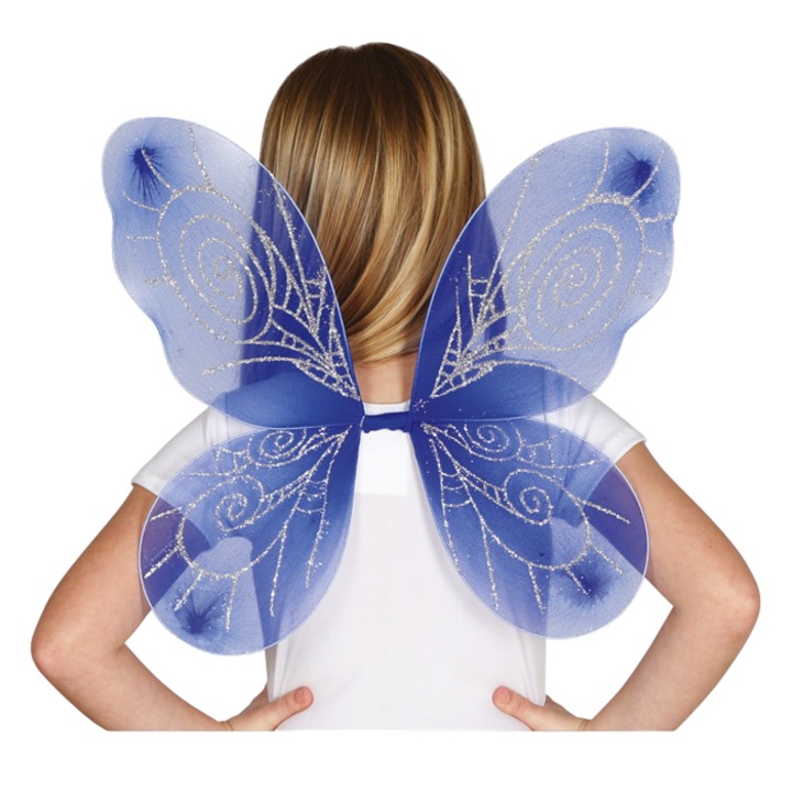 Aripi fluture albastre, cu argintiu, 46X37 cm