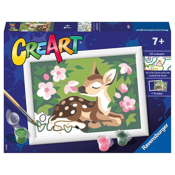 Комплект за рисуване по номера CreArt Caprioara, Ravensburger, 7 години+, Многоцветен