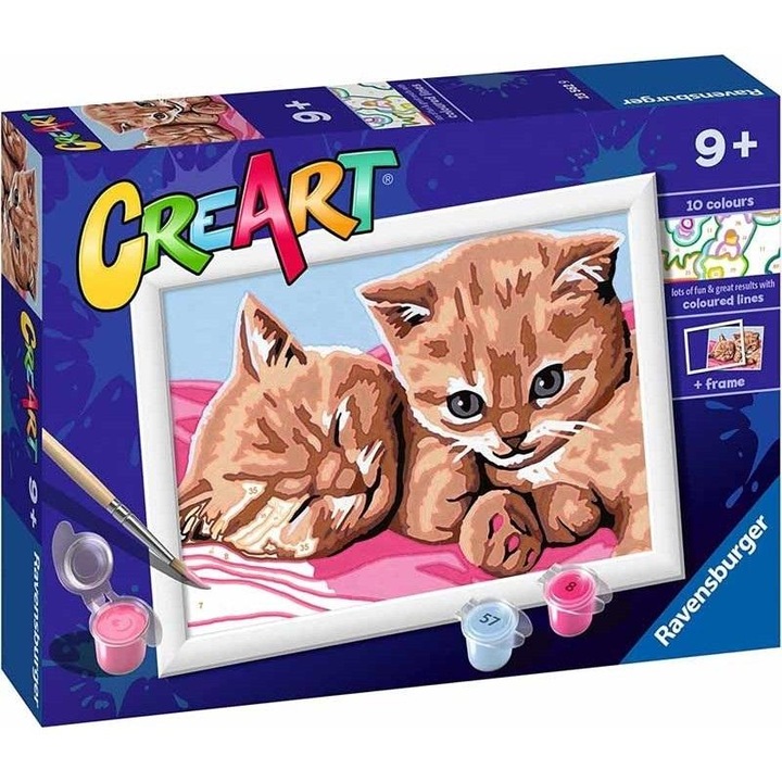 Комплект за рисуване по номера CreArt Cats, Ravensburger, 9 години+, Многоцветен
