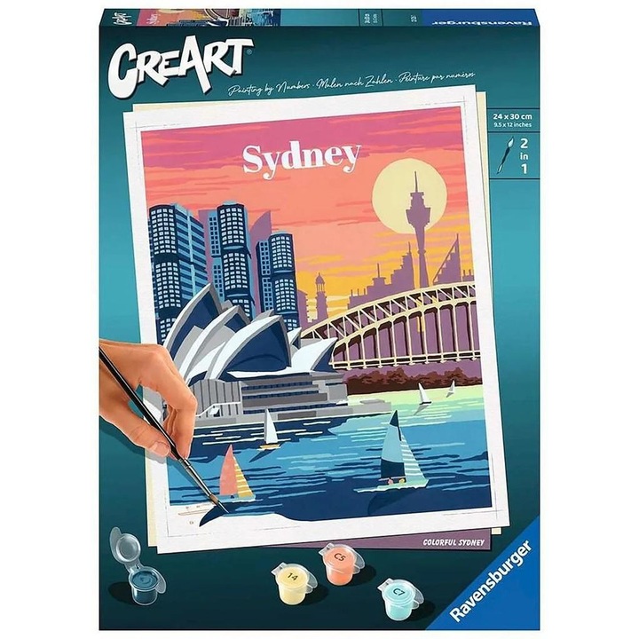 Комплект за рисуване по номера CreArt Sydney, Ravensburger, 24x30cm, Многоцветен