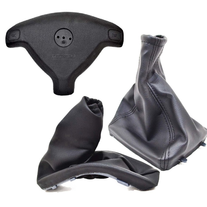 Set 3 buc, manson schimbator, manson frana de mana si capac airbag pentru Opel Astra G, 1998-2004, Negru