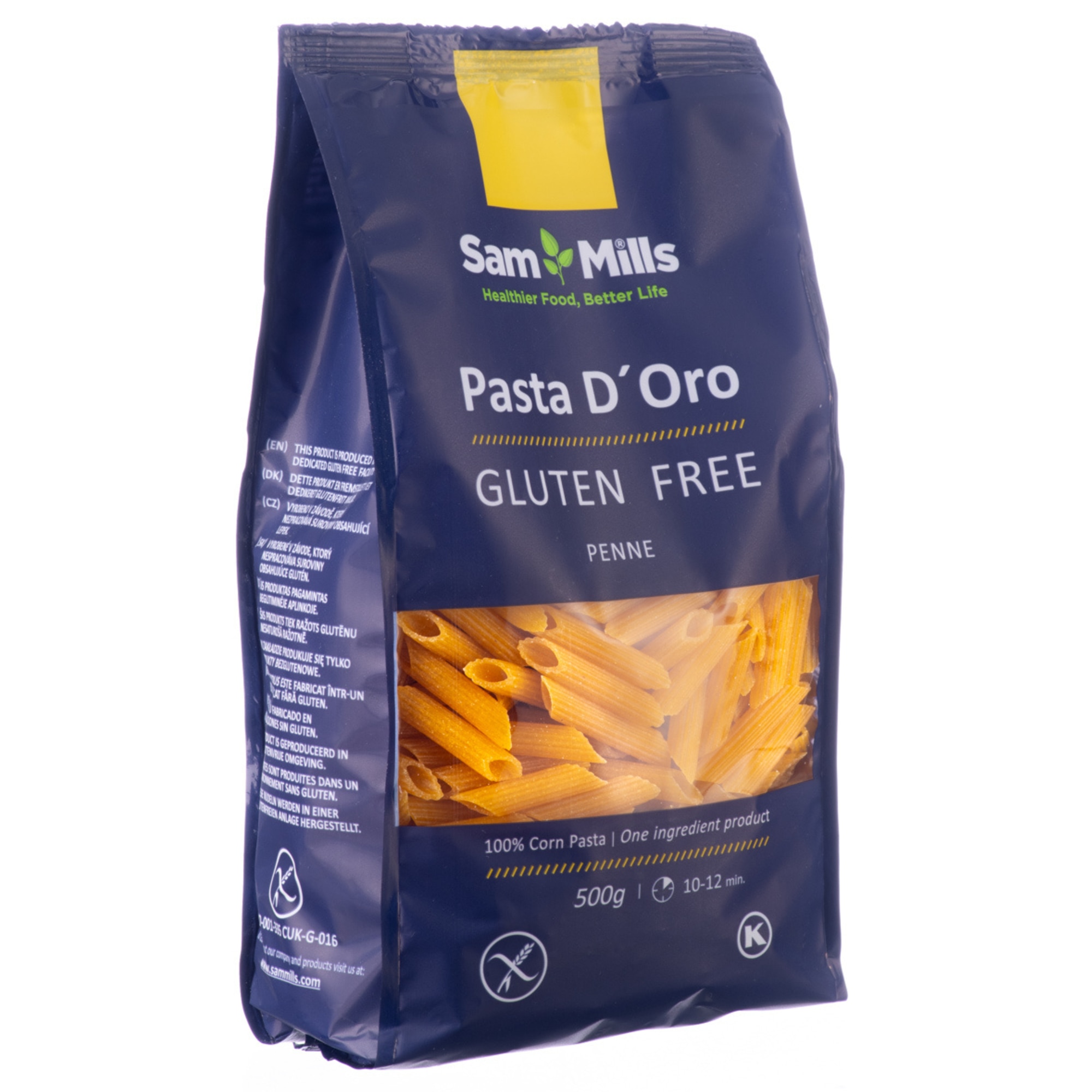 Pasta D'Oro din porumb, fara gluten Penne 500g Sam Mills International