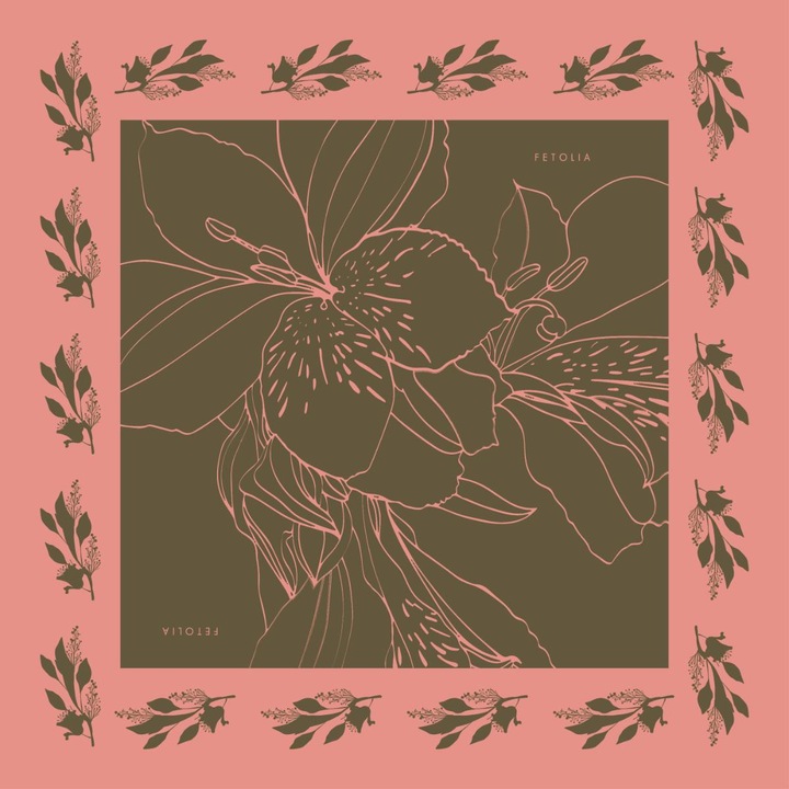 Batic The Magnificent Alstroemeria, olive/roz, 90 x 90 cm