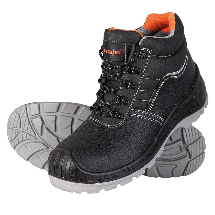 Bocanci de lucru barbati, REIS, BCTITAN BP S3, Piele naturala, Negru, 46EU