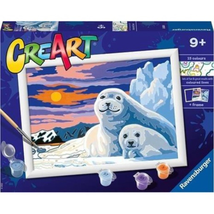 Комплект за рисуване по номера CreArt Foci, Ravensburger, 9 години+, Многоцветен
