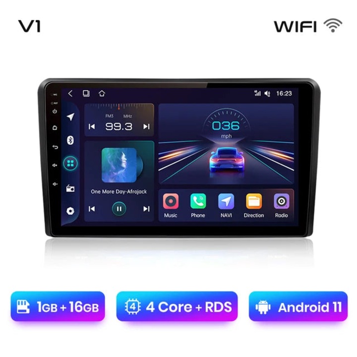 Mp5 плейър за Audi A3 V1 1GB 16GB 2Din Wifi 4x60 черен