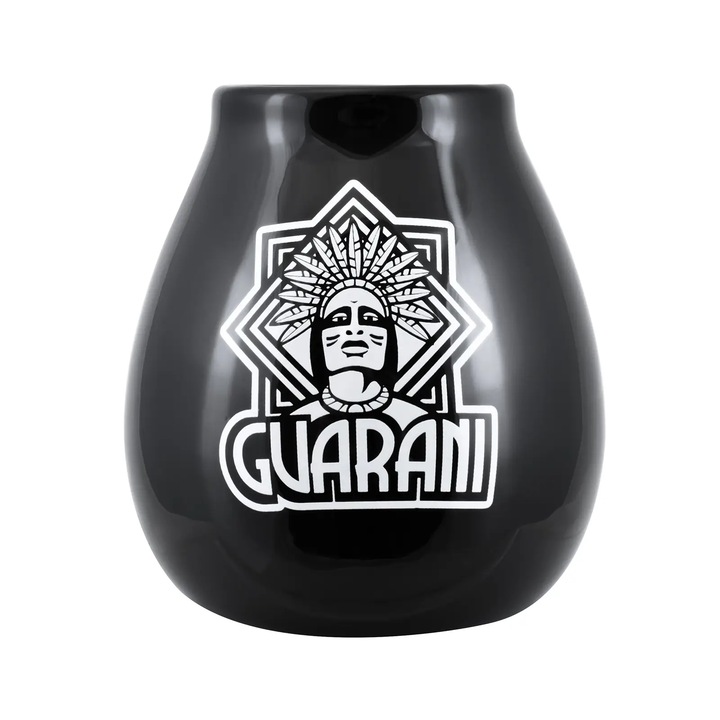 Bögre Guarani, Cebador, Kerámia, Fekete, 350 ml