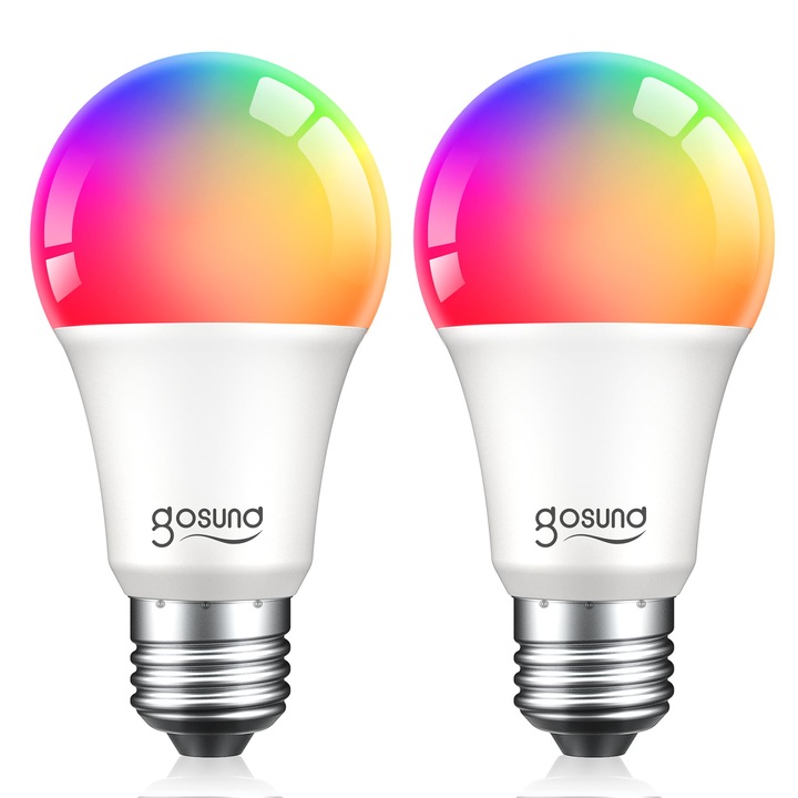 Интелигентни крушки Gosund E27 LED 8W, RGB 2 броя