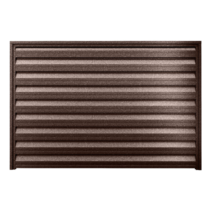 Panou de gard orizontal tip jaluzea x135, cu prindere invizibila, Caretta, Briliant Duo, grosime 0, 6 mm, RAL 8017 (Maro Ciocolatiu), 410 x 1000 mm (HxL)