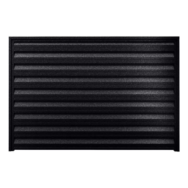 Panou de gard orizontal tip jaluzea x135, cu prindere invizibila, Caretta, Briliant Duo, grosime 0, 6 mm, RAL 9005 (Negru), 410 x 2000 mm (HxL)