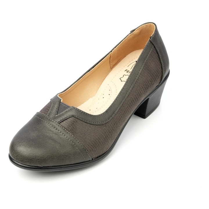 Pantofi dama TD22-1, Negru, Gri