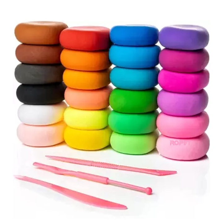Set Plastilina inteligenta, Modelling Polymer Clay, ROPET, 36 pungi