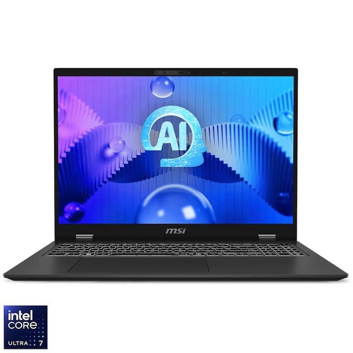 Laptop Gaming MSI Prestige 16 AI Studio B1VFG cu procesor Intel® Core™ Ultra 7 155H pana la 4.8 GHz, 16", QHD+, IPS, 32GB DDR5, 1TB SSD, NVIDIA® GeForce RTX™ 4060 8GB GDDR6, Windows 11 Pro, Gray Stellar