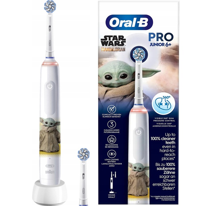 Oral-B Junior Pro Starwars elektromos fogkefe, fehér